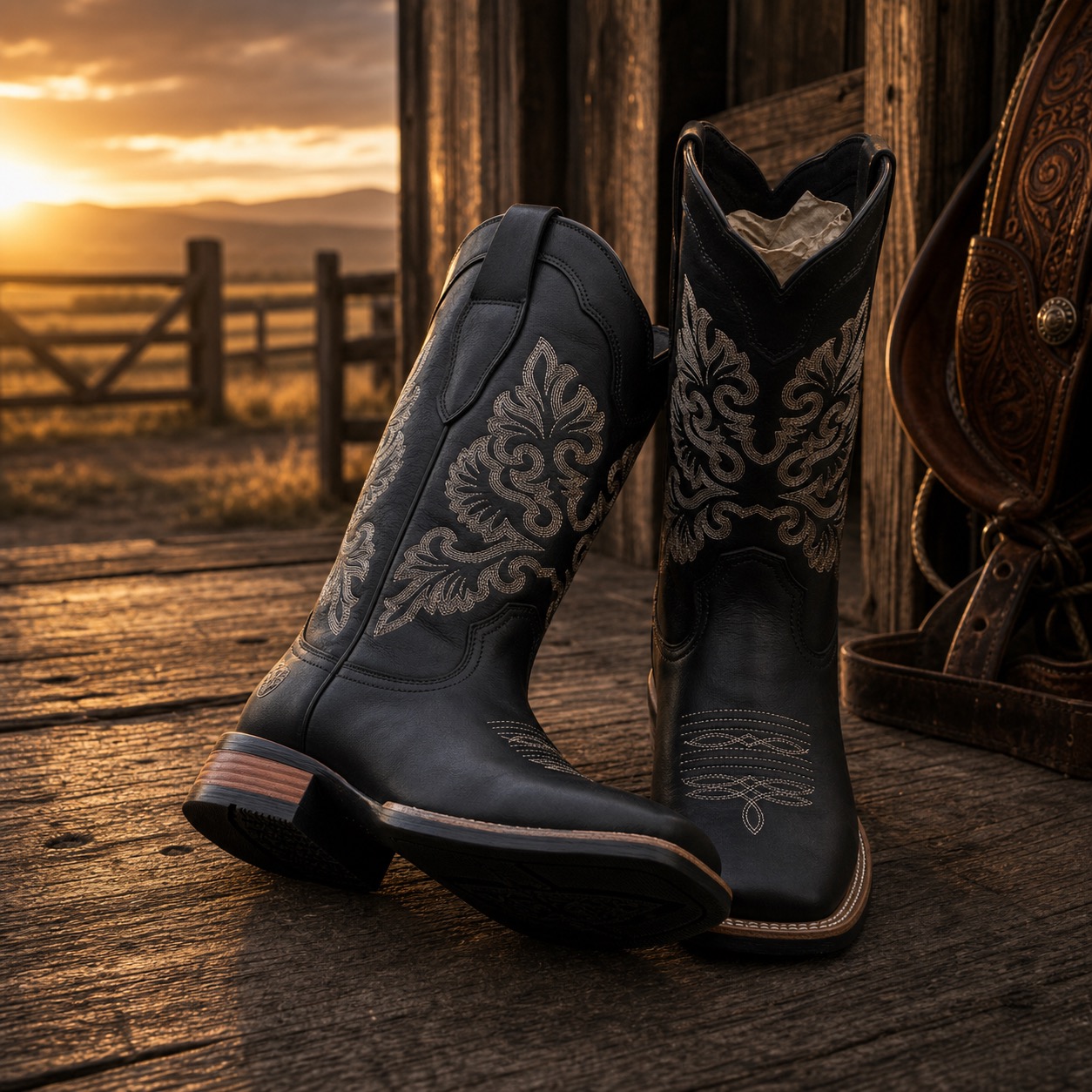 Botas vaqueras bordadas