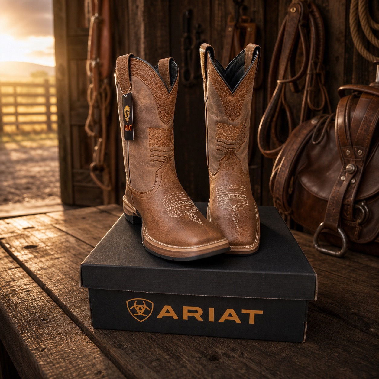 Botas de cuero con estética western artesanal